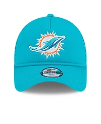 New Era Big Boys and Girls Aqua Miami Dolphins Main A-Frame 9FORTY Adjustable Hat