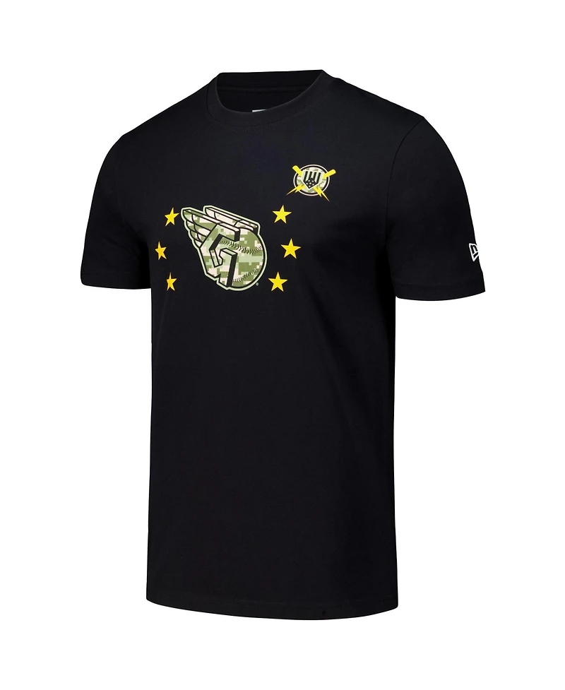 New Era Men's Black Cleveland Guardians 2024 Armed Forces Day T-Shirt