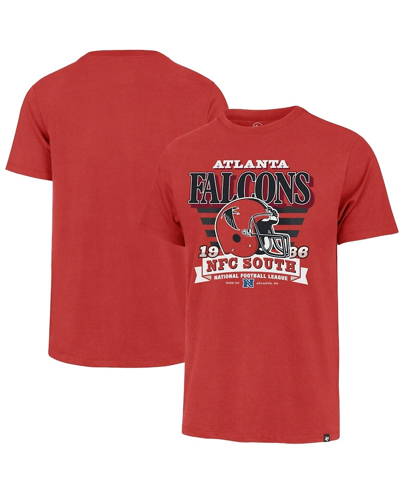 '47 Brand Men's Red Atlanta Falcons Stripe Splash Franklin Throwback T-Shirt