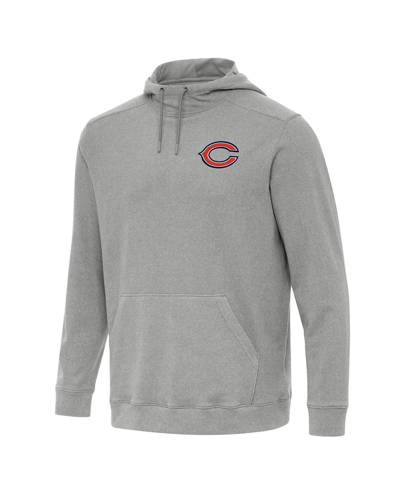 Antigua Men's Heather Gray Chicago Bears Cloud Pullover Hoodie