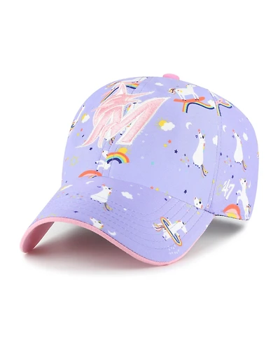 '47 Brand Big Girls Lavender Miami Marlins Unicorn Clean Up Adjustable Hat