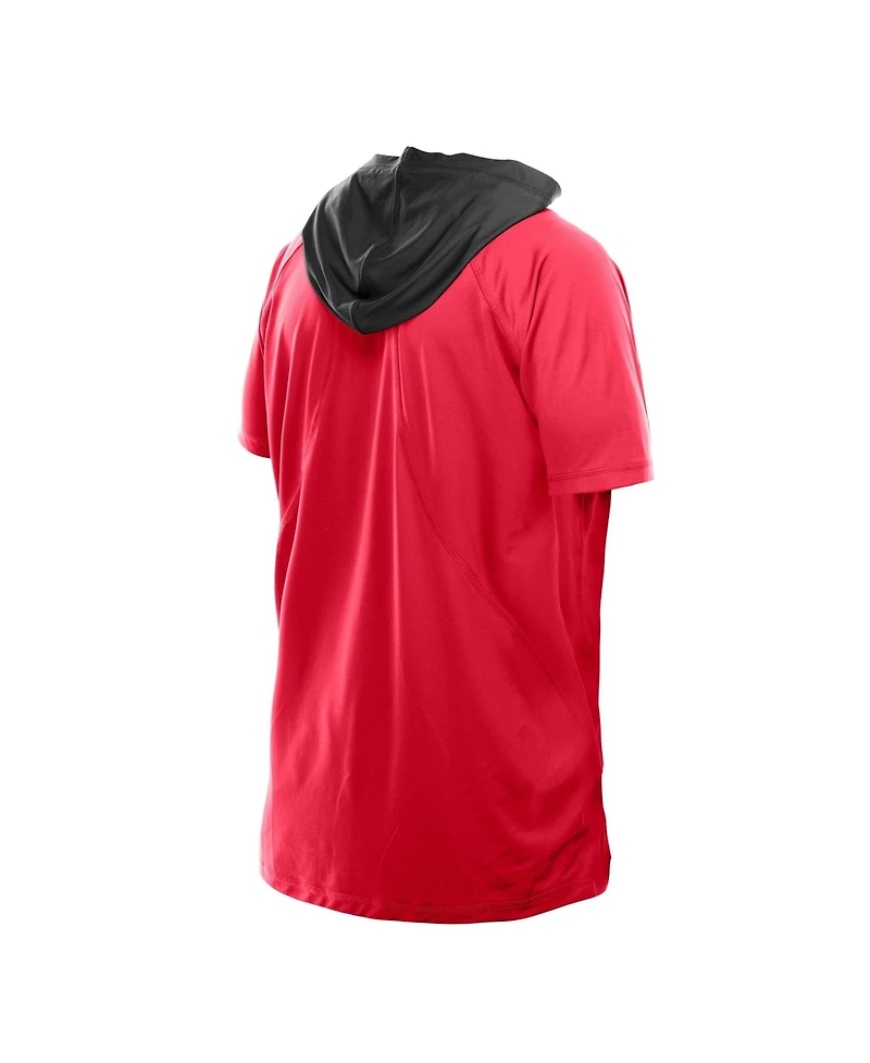 New Era Men's Scarlet San Francisco 49ers Combine Authentic Hooded Raglan Short-Sleeve T-Shirt