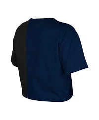 New Era Women's Houston Astros Color Block Boxy Cropped T-Shirt