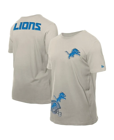 New Era Men's Light Beige Detroit Lions Multi Patch T-Shirt
