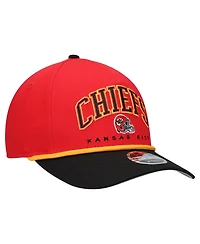 New Era Big Boys and Girls Red/Black Kansas City Chiefs Arch Coolera 9FORTY A-Frame Adjustable Hat
