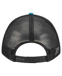 New Era Men's Teal Jacksonville Jaguars Throwback Linear A-Frame 9FORTY Adjustable Hat