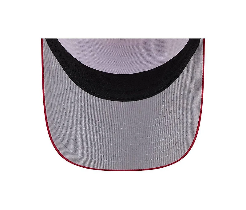New Era Men's Stone/Red Philadelphia Phillies Text A-Frame Trucker 9FORTY Hat