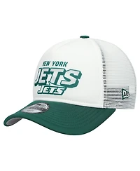 New Era Big Boys and Girls White/Green New York Jets Streak 9FORTY A-Frame Adjustable Hat