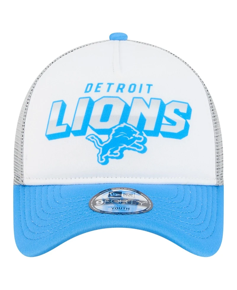 New Era Preschool White Detroit Lions 9FORTY A-Frame Adjustable Hat