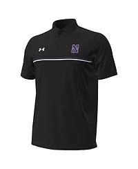 Under Armour Men's Black Northwestern Wildcats Performance Drive Chest Stripe Polo Shirt