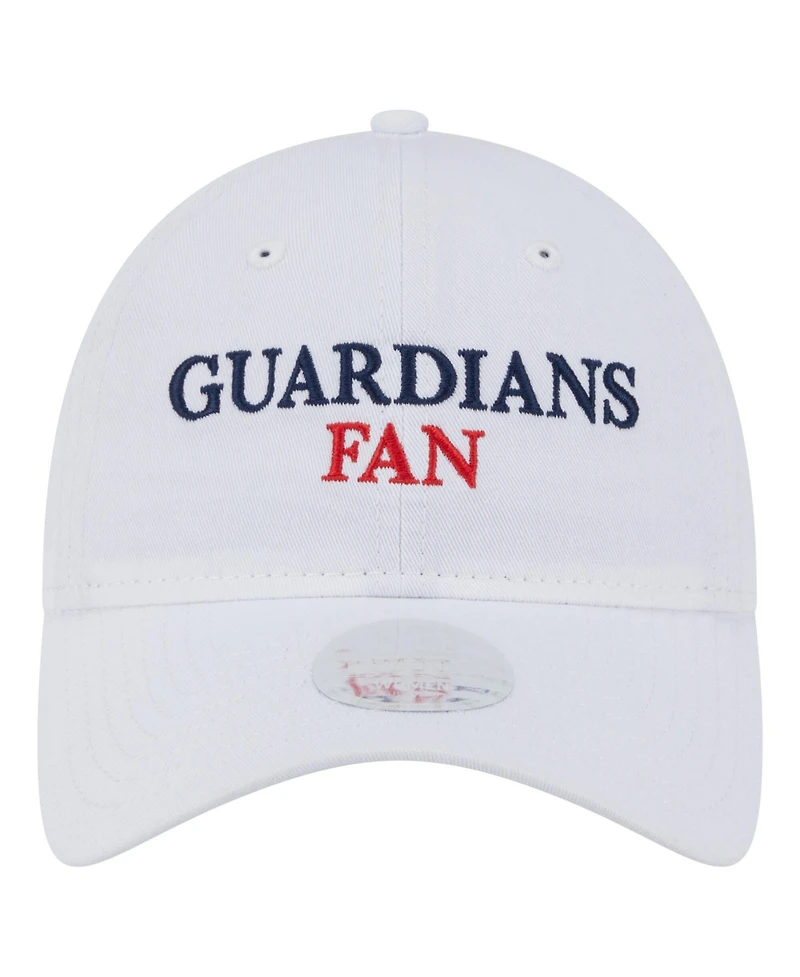New Era Women's White Cleveland Guardians Team Fan 9TWENTY Adjustable Hat