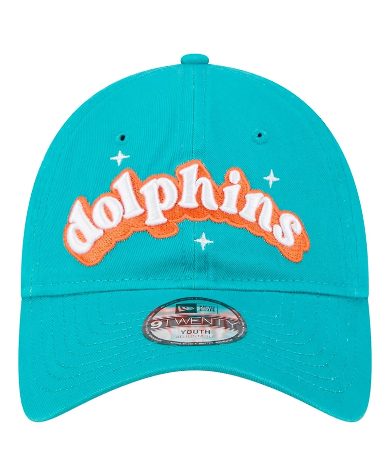 New Era Big Girls Aqua Miami Dolphins Cheer 9TWENTY Adjustable Hat