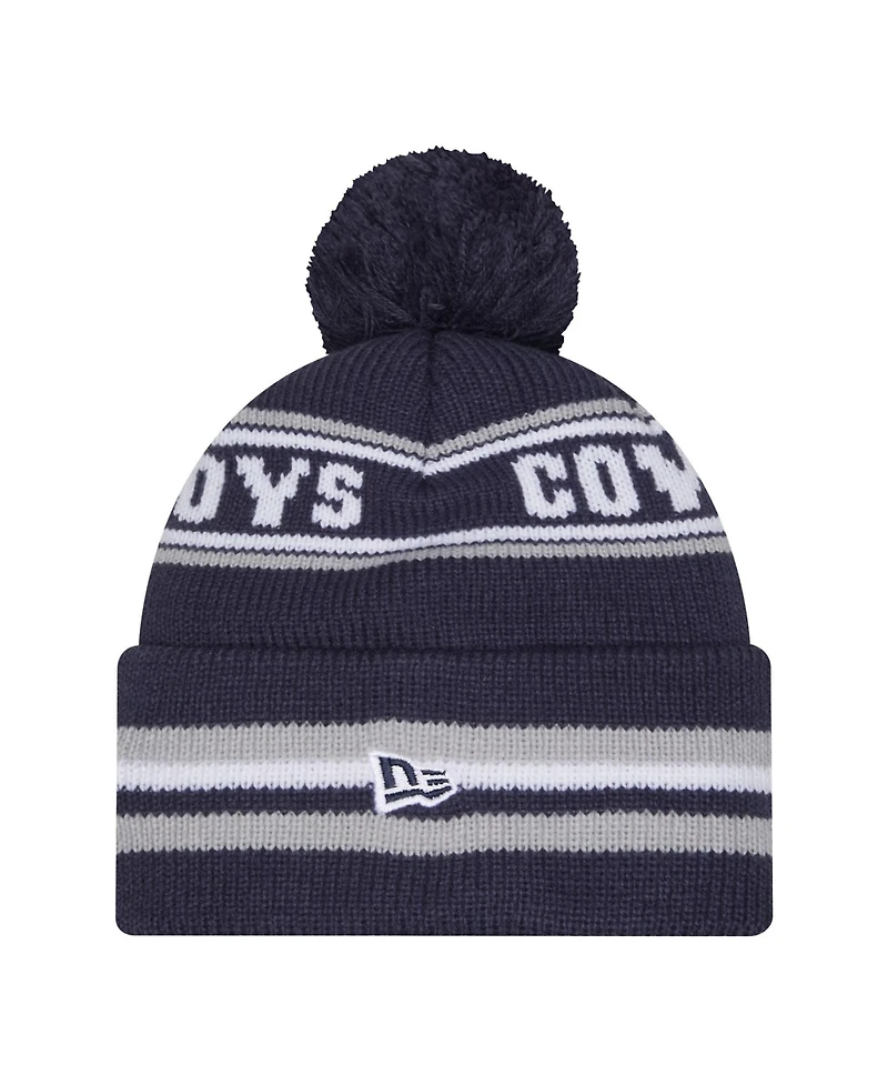 New Era Pre-School Navy Dallas Cowboys Classic Cuffed Pom with Knit Hat