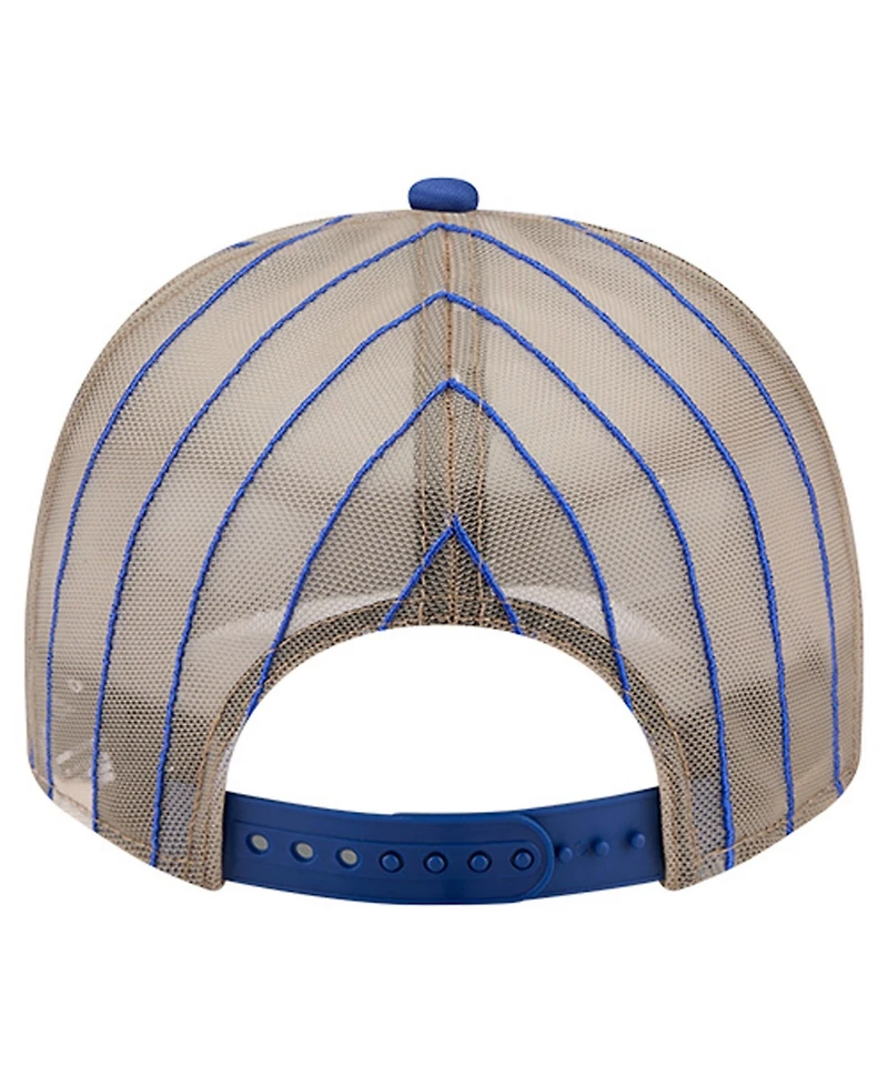 New Era Men's Royal Texas Rangers Vintage Arched Foam Front 9FIFTY A-Frame Adjustable Trucker Hat