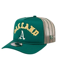 New Era Men's Kelly Green Oakland Athletics Vintage Arched Foam Front 9FIFTY A-Frame Adjustable Trucker Hat