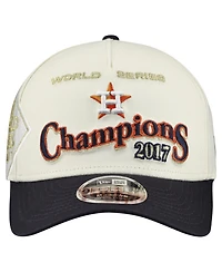 New Era Men's Cream/Navy Houston Astros World Series 9FORTY M-Crown A-Frame Adjustable Hat