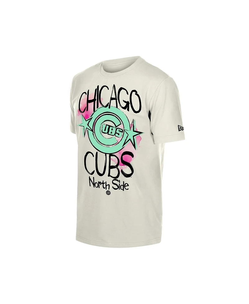 New Era Men's Cream Chicago Cubs Lifestyle Punk Core T-Shirt
