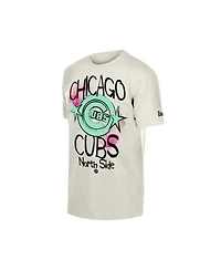 New Era Men's Cream Chicago Cubs Lifestyle Punk Core T-Shirt