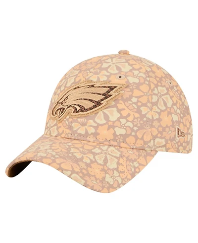 New Era Women's Tan Philadelphia Eagles Floral 9TWENTY Adjustable Hat