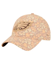 New Era Women's Tan Philadelphia Eagles Floral 9TWENTY Adjustable Hat