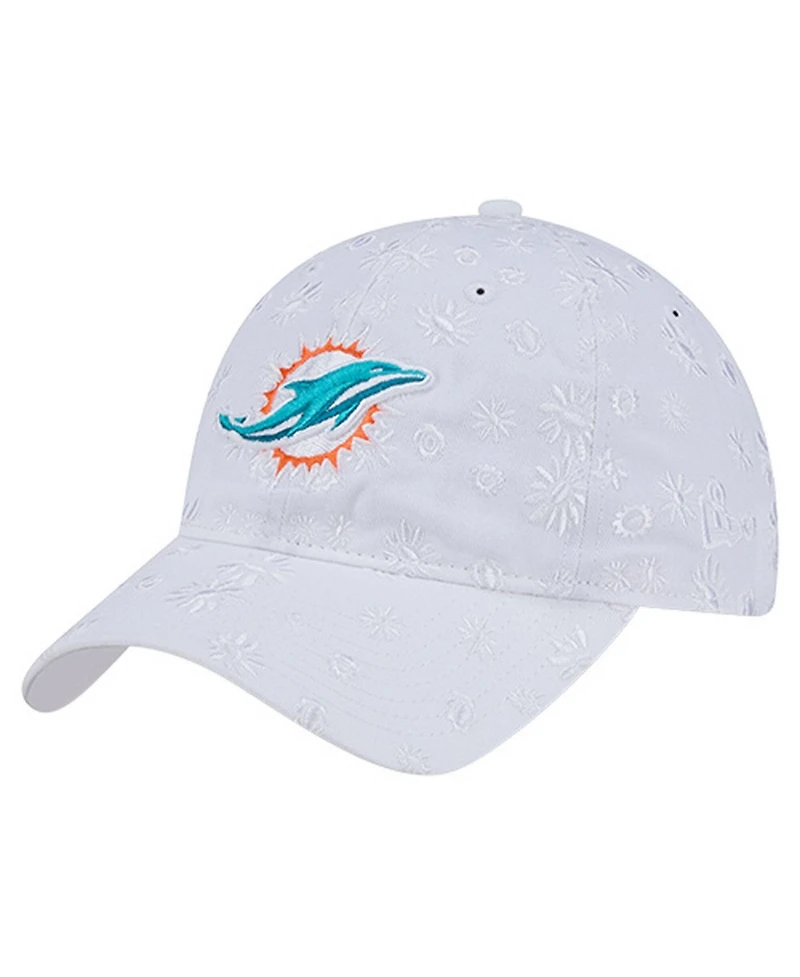 New Era Women's White Miami Dolphins Floral 9TWENTY Adjustable Hat