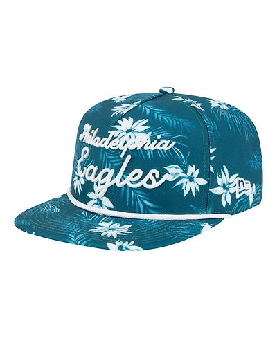 New Era Men's Midnight Green Philadelphia Eagles Palm Print A-Frame 9FIFTY Snapback Hat