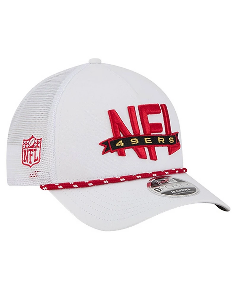 New Era Men's White San Francisco 49ers Nfl 9FORTY A-Frame M-Crown Adjustable Trucker Hat