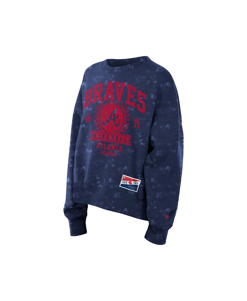 New Era Women's Atlanta Braves Oversized Crewneck Throwback Sweatshirt