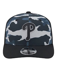 New Era Men's Black Philadelphia Phillies Tonal Camo 9SEVENTY Stretch-Snap Hat