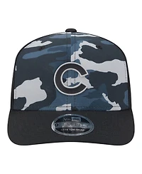 New Era Men's Black Chicago Cubs Tonal Camo 9SEVENTY Stretch-Snap Hat