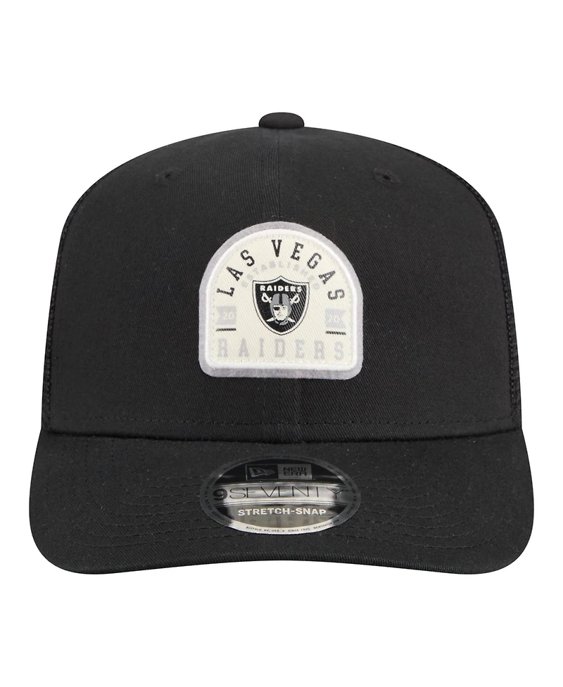 New Era Men's Black Las Vegas Raiders Contest 9SEVENTY Adjustable Trucker Hat