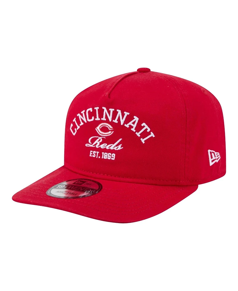 New Era Men's Red Cincinnati Reds Stacked 19TWENTY Adjustable Hat
