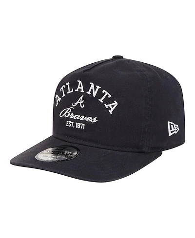 New Era Men's Navy Atlanta Braves Stacked 19TWENTY Adjustable Hat