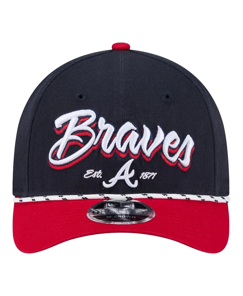 New Era Men's Navy/Red Atlanta Braves Team Loyal 9FORTY M-Crown Adjustable Hat