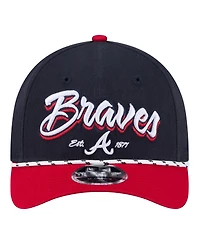 New Era Men's Navy/Red Atlanta Braves Team Loyal 9FORTY M-Crown Adjustable Hat