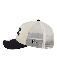 New Era Women's Light Beige/Navy Atlanta Braves Retro 9FORTY M-Crown A-Frame Trucker Adjustable Hat