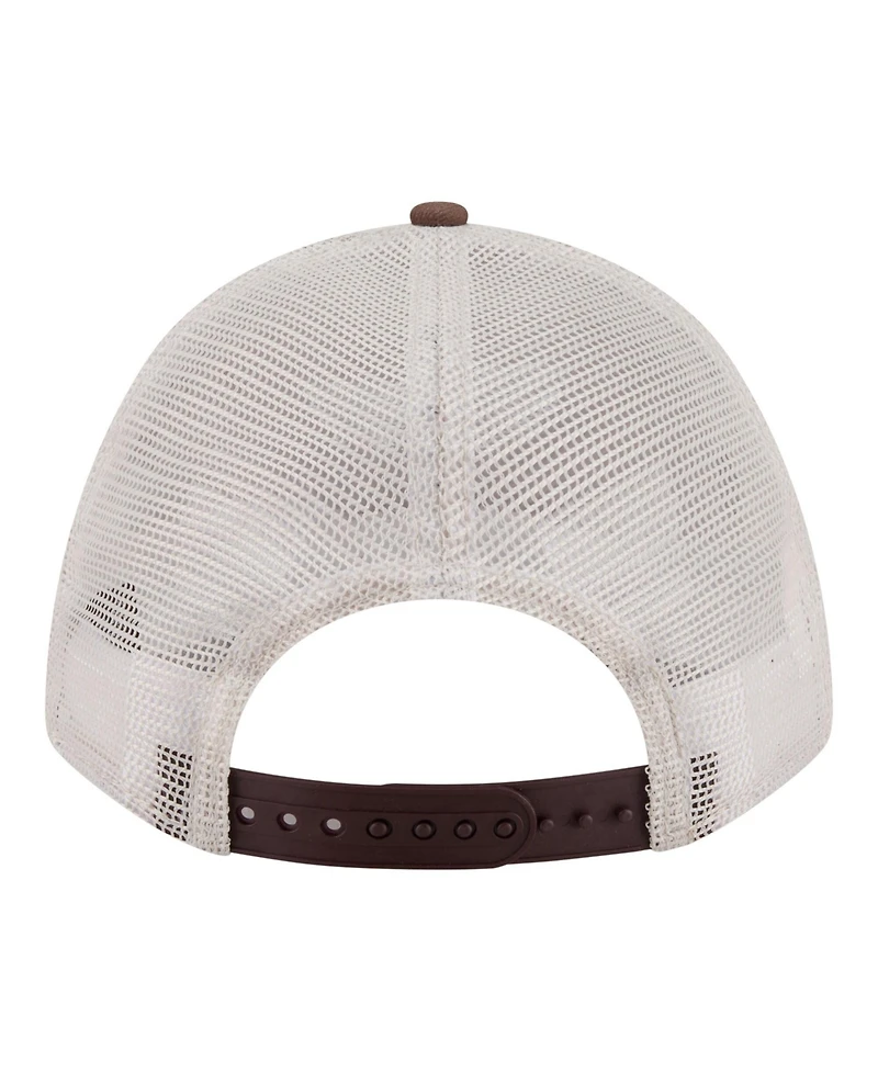 New Era Men's Light Beige/Brown San Diego Padres Frayed M-Crown A-Frame 9FORTY Trucker Adjustable Hat