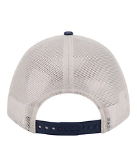 New Era Men's Light Beige/Navy Boston Red Sox Frayed M-Crown A-Frame 9FORTY Trucker Adjustable Hat