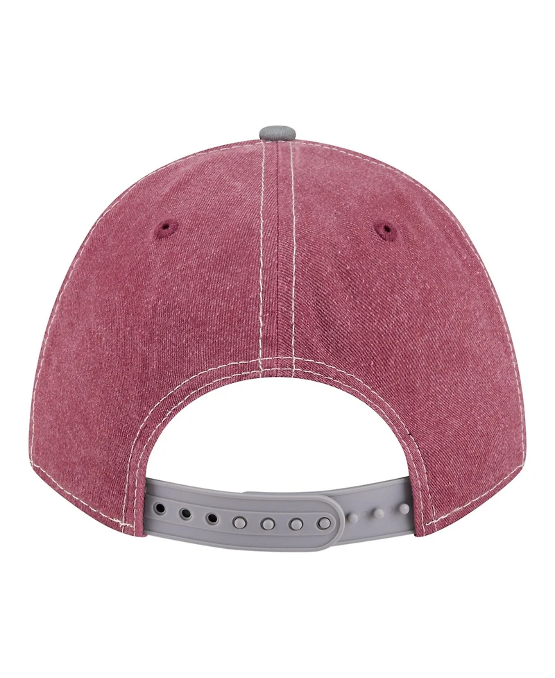 New Era Men's Burgundy/Gray Philadelphia Phillies Felt M-Crown 9FORTY Adjustable Hat