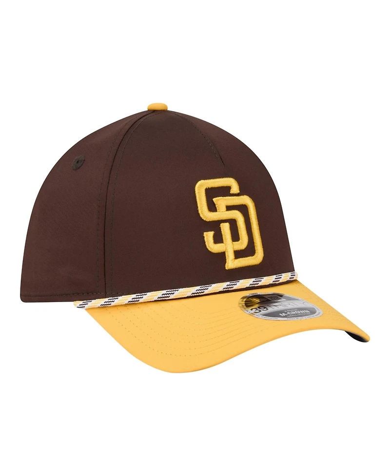 New Era Men's Brown/Gold San Diego Padres Rope M-Crown A-Frame 39THIRTY Flex Hat
