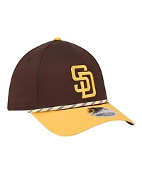 New Era Men's Brown/Gold San Diego Padres Rope M-Crown A-Frame 39THIRTY Flex Hat