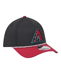 New Era Men's Black/Red Arizona Diamondbacks Rope M-Crown A-Frame 39THIRTY Flex Hat