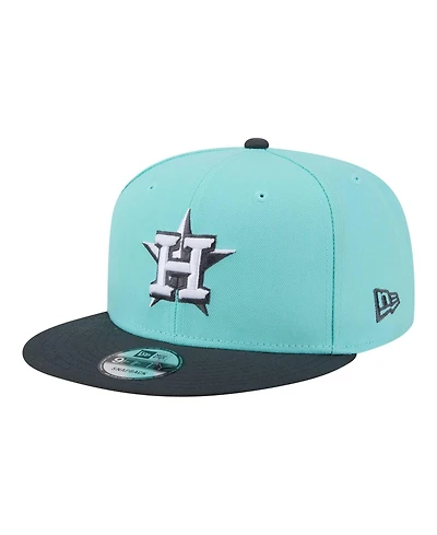 New Era Men's Turquoise/Charcoal Houston Astros Two-Tone Color Pack 9FIFTY Snapback Hat