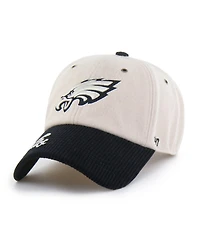 47 Brand Women's Natural/Black Philadelphia Eagles Rope Script Clean Up Adjustable Hat