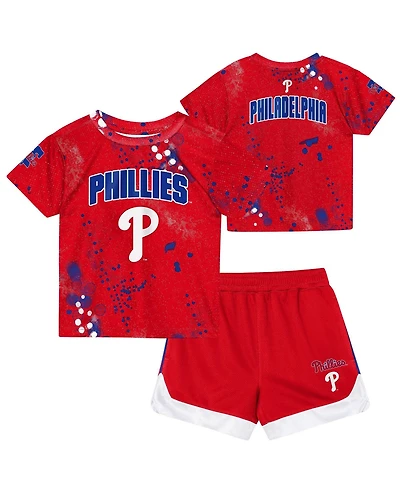 Outerstuff Preschool Red Philadelphia Phillies Pinch Hitter Infielder T-Shirt Shorts Set