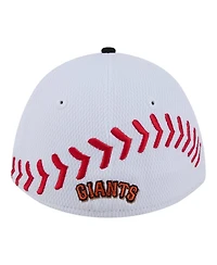 New Era Big Boys and Girls White/Black San Francisco Giants Baseball 39THIRTY M-Crown Flex Hat