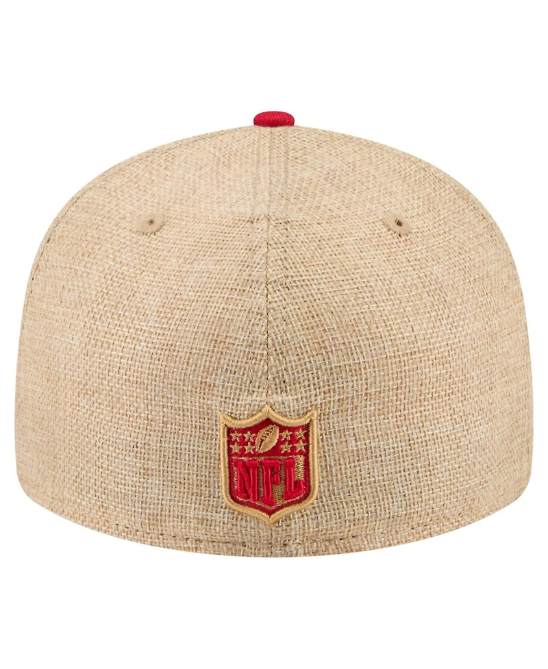 New Era Men's Natural/Scarlet San Francisco 49ers Pre-Curved Twine 59FIFTY Fitted Hat