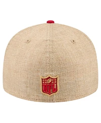 New Era Men's Natural/Scarlet San Francisco 49ers Pre-Curved Twine 59FIFTY Fitted Hat