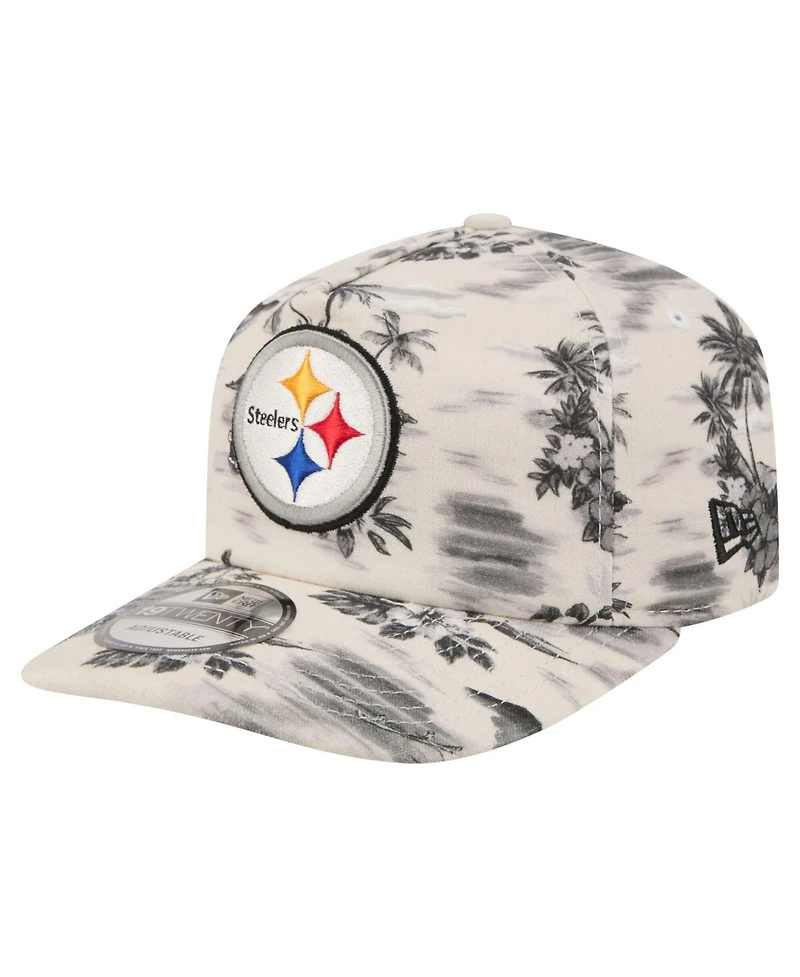 New Era Men's White Pittsburgh Steelers Tropics 19TWENTY Adjustable Hat