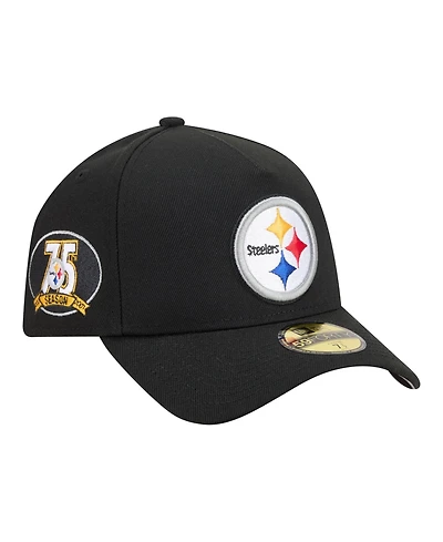 New Era Men's Black Pittsburgh Steelers A-Frame 59FORTY Fitted Hat